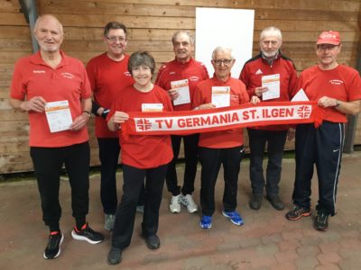 7 Mitglieder vom TV Germania im Alter von 61 bis 81 Jahren haben auch im abgelaufenen Jahr 2021 wieder das deutsche "SPORTABZEICHEN" in Gold gemacht