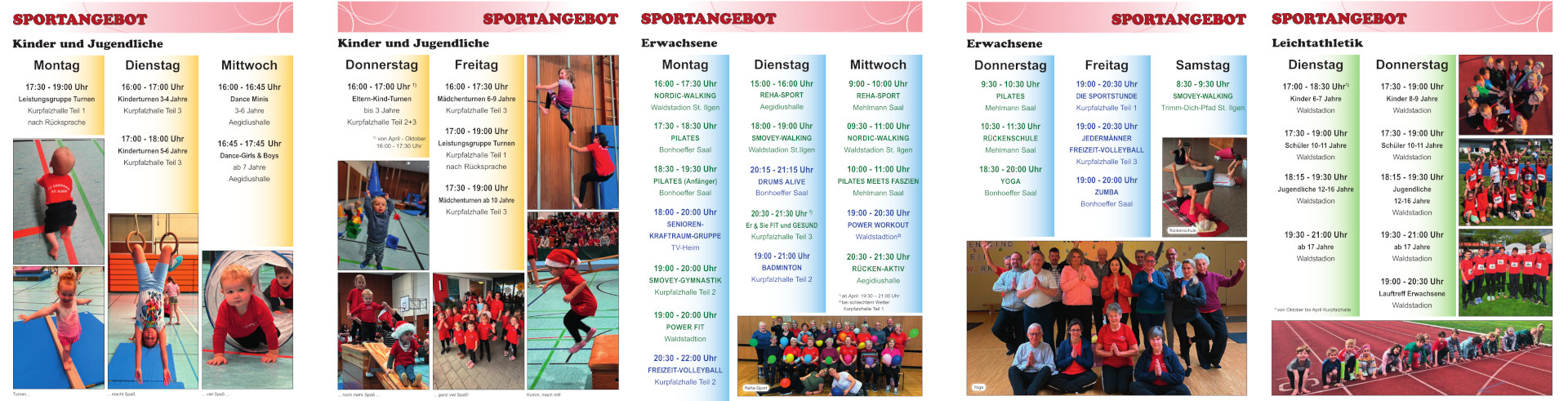 Vorschau des Sportangebots mit PDF-Verlinkung