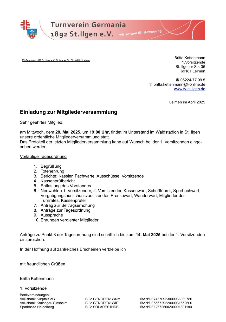 Vorschaubild Einladung zur Mitgliederversammlung 2025