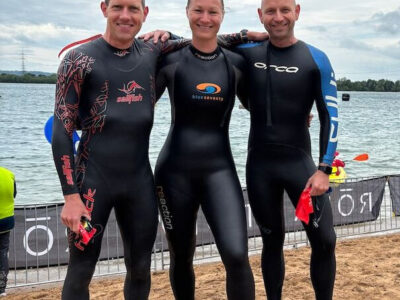 TV-Leichtathleten beim Triathlon