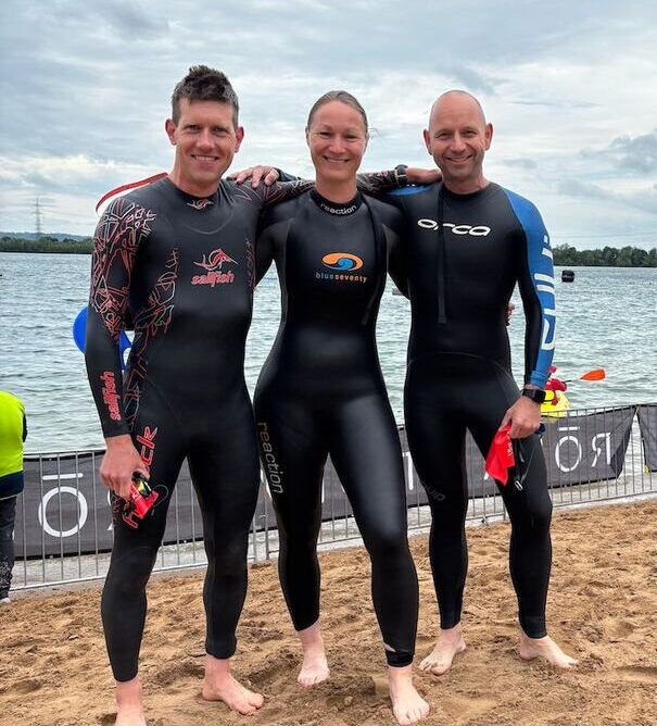 TV-Leichtathleten beim Triathlon